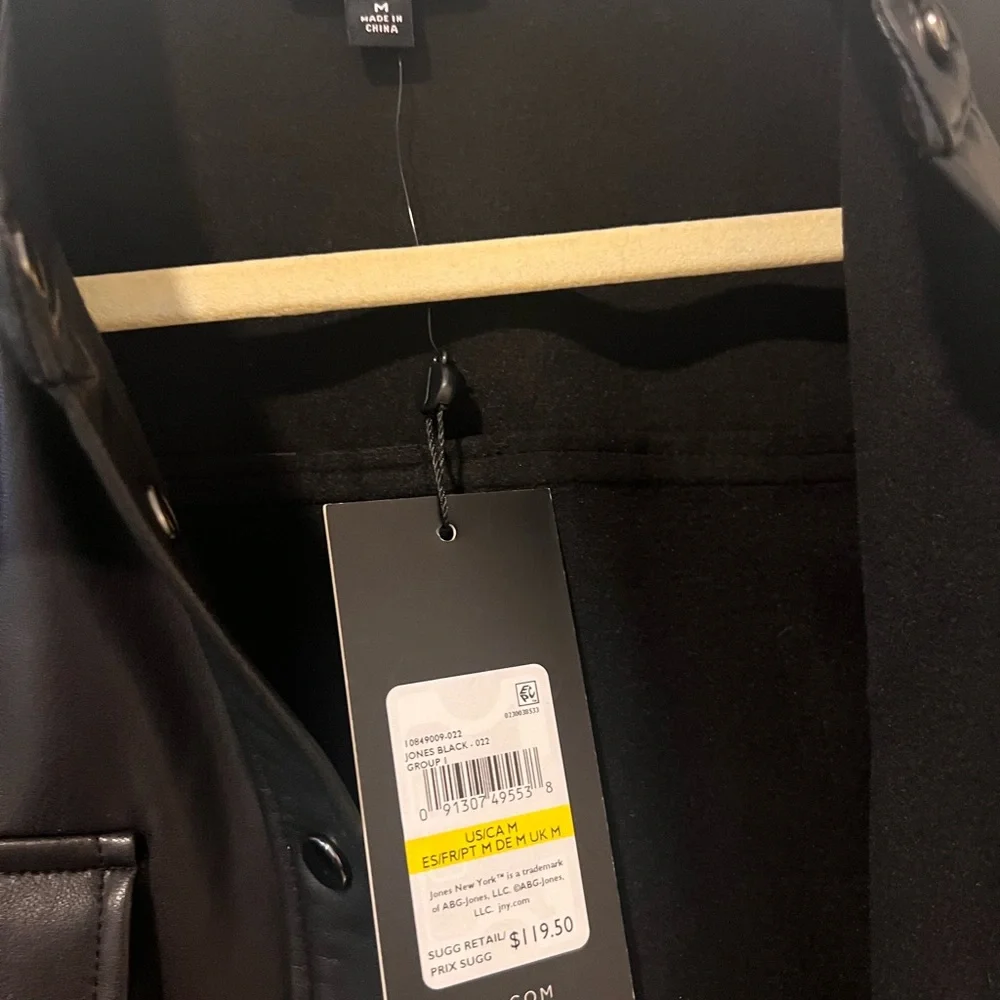 Vegan Leather Snap-Front Utility Shirt Jomes New York - Picture 4 of 5